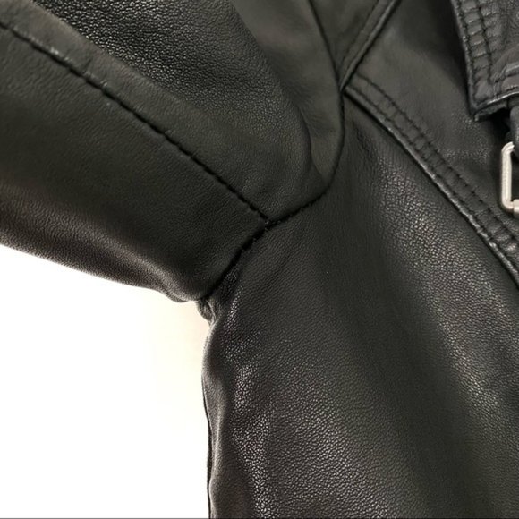 All Saints | Belvedere Biker Leather Moto Jacket in Black Size 0 - Picture 9 of 15